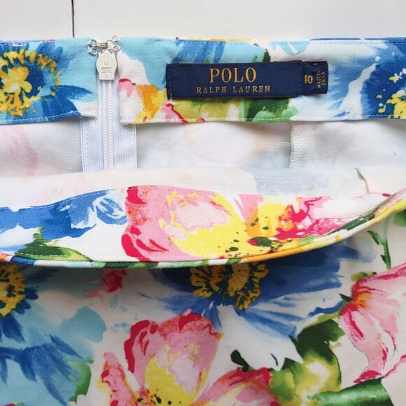Polo Ralph Lauren Floral Pencil Skirt Stretch Cottagecore Chic  Women's Size 10 - Picture 9 of 10